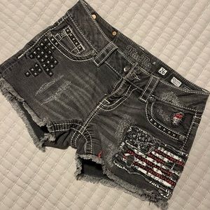 Miss Me Flag cut off shorts